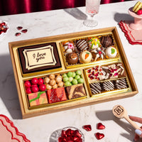 Valentines Day dessert board with 