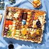 Charcuterie board delivered for the Jewish holiday with cheeses, dried, fruits and nuts themed for Hanukkah. The perfect gift.