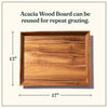 reusable Acacia wood board for repeatable grazing