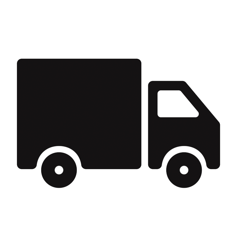 Black delivery truck icon representing Saturday charcuterie board delivery.